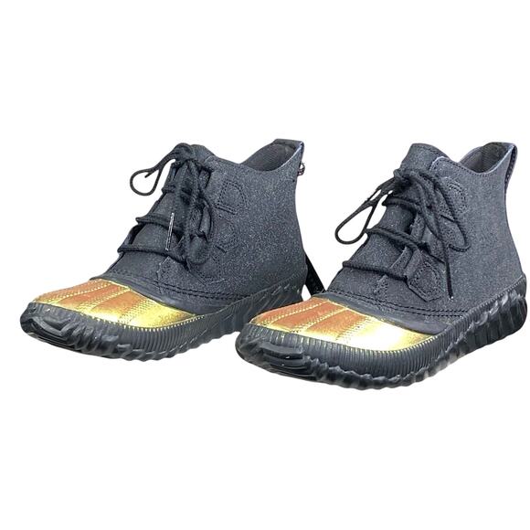 NWT Sorel Women's Out N About Back Gold Metallic Rain Boots Size US 6 - Picture 6 of 10